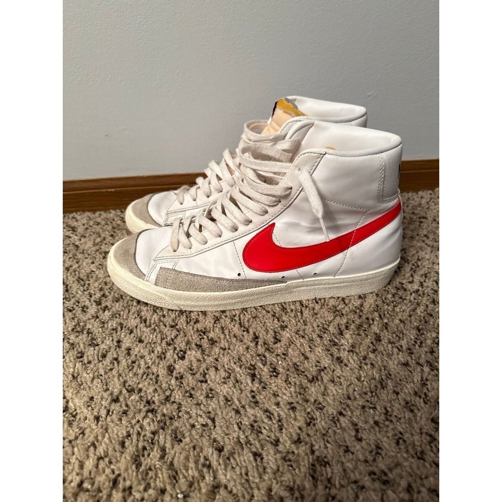 Nike Blazer Mid 77 Vintage White with Red Swoosh